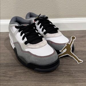 Air Jordan 4 RM Premium White Black Smoke Grey Fire Red (GS) Size 5y UK 4.5